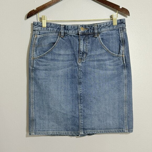 Vintage Ralph Lauren Jean Pencil Straight Skirt Size 4 Retro Denim Casual Pocket - Picture 1 of 8